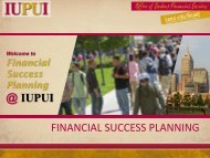 IUPUI Financial Success Planning Orientation Program Presentation