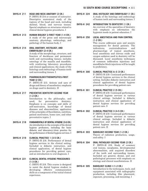 INDIANA UNIVERSITY SOUTH BEND Course Descriptions