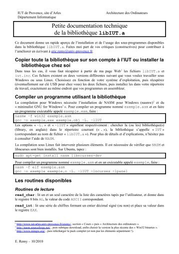 documentation en PDF - IUT d'Arles