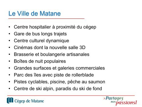 semestre 3 au Cegep de Matane