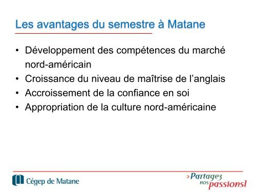 semestre 3 au Cegep de Matane