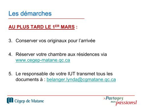 semestre 3 au Cegep de Matane