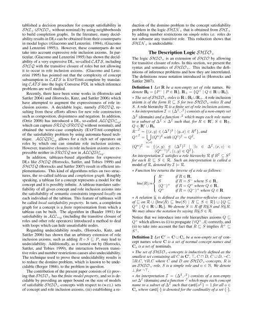 Decidability of Description Logics with Transitive Closure of Roles