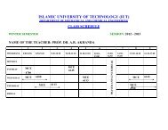 class schedule - Islamic University of Technology
