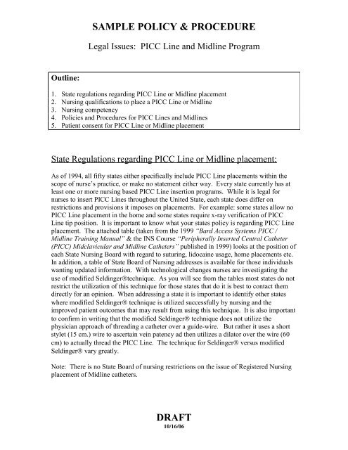 Picc Line Removal Charting Sample