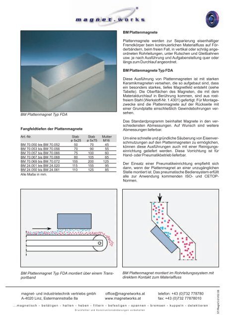 Magnetabscheider - Industrie Vertretung Schirp