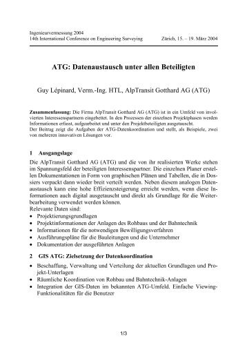 ATG: Datenaustausch unter allen Beteiligten - Ingenieurvermessung ...