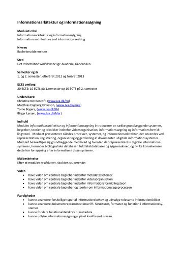 Informationsarkitektur og informationssÃ¸gning - IVA