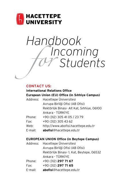 Handbook - AB Ofisi - Hacettepe Ãœniversitesi