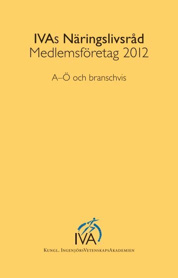 IVAs NÃ¤ringslivsrÃ¥d MedlemsfÃ¶retag 2012