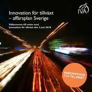 Innovation fÃ¶r tillvÃ¤xt â affÃ¤rsplan Sverige - IVA