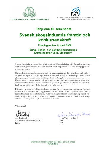 Inbjudan till konferens - IVA