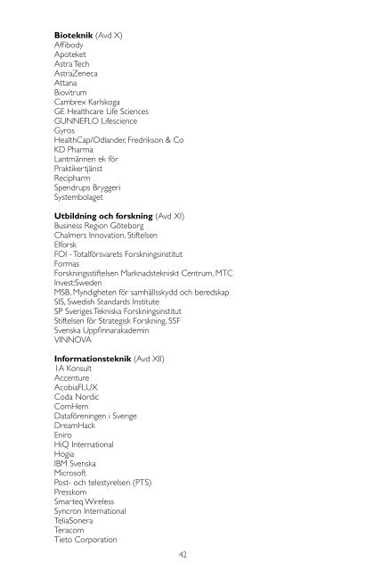 IVAs NÃ¤ringslivsrÃ¥d MedlemsfÃ¶retag 2010