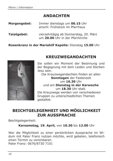 Pfarrbrief Innsbruck / Arzl - Nr. 1 Fastenzeit / Ostern 2014