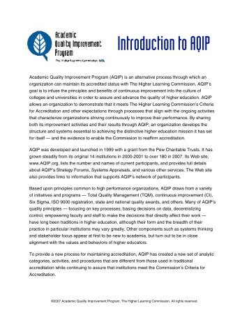 Introduction to AQIP