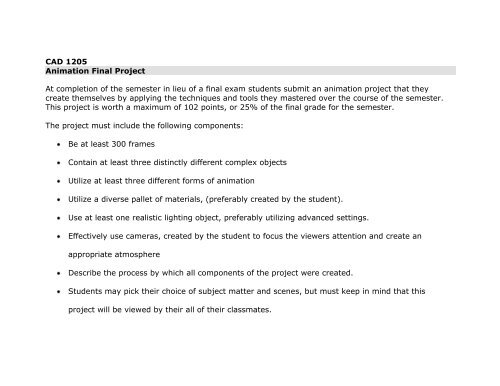 Final Project Grading Rubric - IVCC