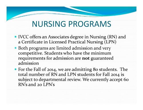 Nursing Admission PowerPoint (PDF) - IVCC