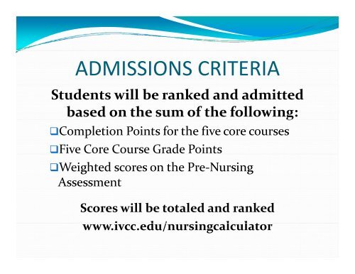 Nursing Admission PowerPoint (PDF) - IVCC