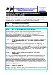 overzicht van de vragen in het algemeen preventieplan 2007-2010