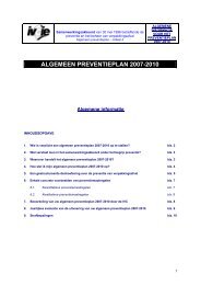 ALGEMEEN PREVENTIEPLAN 2007-2010 - Interregionale ...