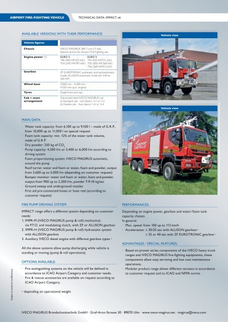 IMPACT x6 AIRPORT FIRE-FIGHTING VEHICLE - IVECO MAGIRUS