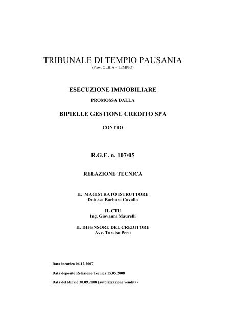 bipielle gestione credito spa - IVG Tempio Pausania