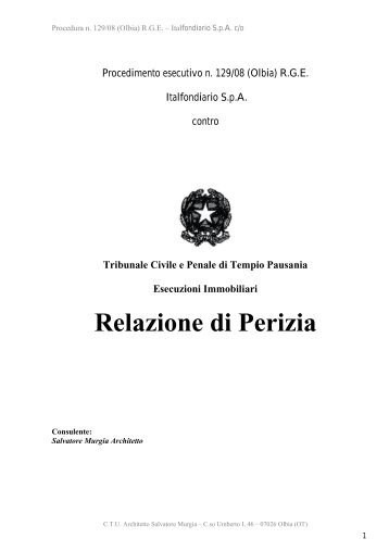 Relazione di Perizia - Asta Giudiziaria