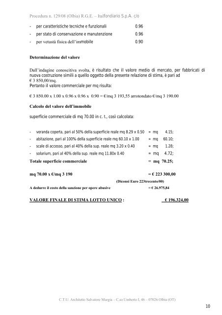 Relazione di Perizia - Asta Giudiziaria