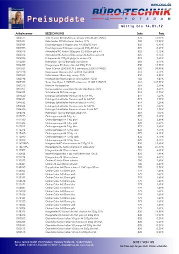 Gültig bis 14.01.12 www.cvup.de - Büro + Technik Gmbh CVU ...