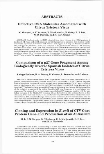 ABSTRACTS Defective RNA Molecules Associated with Citrus ... - IVIA