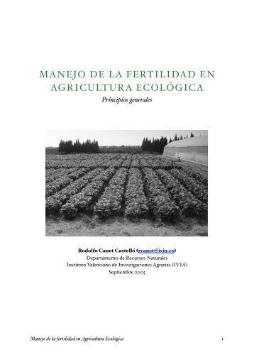 MANEJO DE LA FERTILIDAD EN AGRICULTURA ECOLÃGICA - IVIA