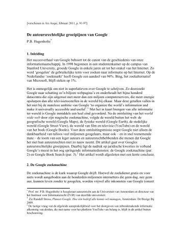 Google en Auteursrecht - IViR