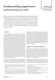 Strafbaarstelling negationisme: geschiedschrijving via het recht ...