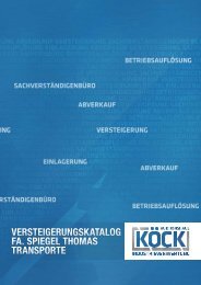 versteigerungskatalog fa. spiegel thomas transporte - Auktionshaus ...