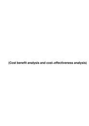(Cost benefit analysis and cost-effectiveness analysis)