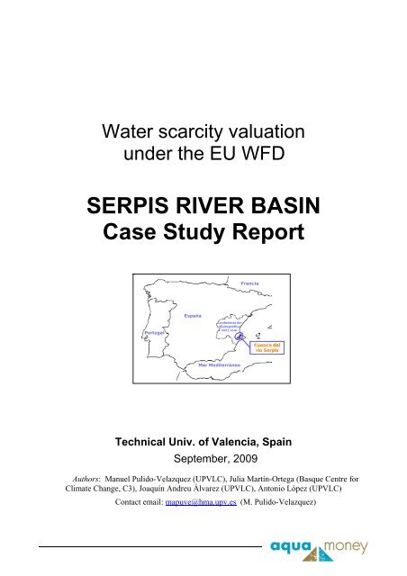 SERPIS RIVER BASIN Case Study Report - VU University, Institute ...