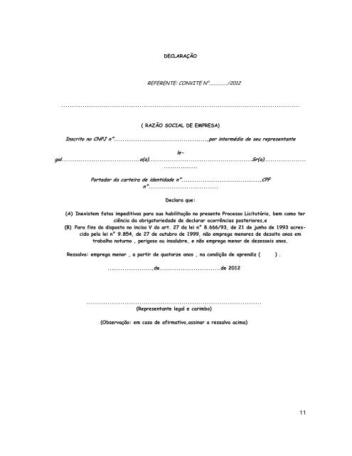edital de carta convite nÂ° 062.2012 - Prefeitura Municipal de IvorÃ¡
