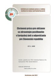 Vyskumna sprava obal - InÅ¡titÃºt pre vÃ½skum prÃ¡ce a rodiny