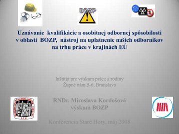 RNDr. Miroslava KordoÅ¡ovÃ¡ - InÅ¡titÃºt pre vÃ½skum prÃ¡ce a rodiny
