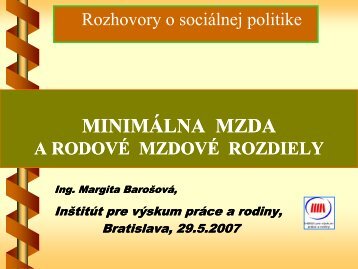 MzdovÃ½ vÃ½voj a minimÃ¡lna mzda - InÅ¡titÃºt pre vÃ½skum prÃ¡ce a rodiny