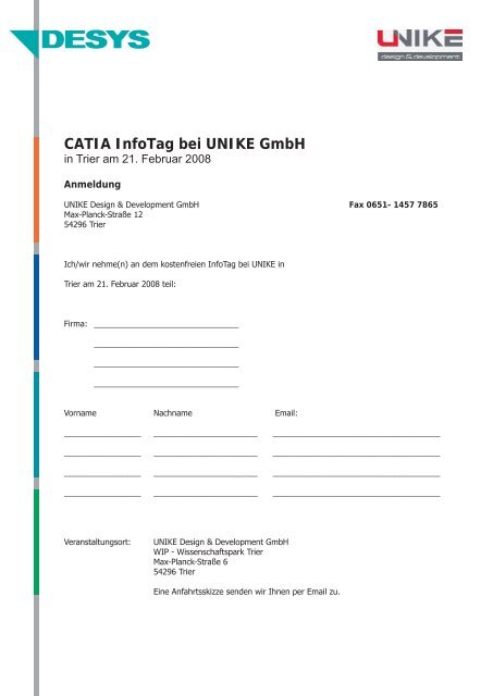 CATIA Infotag bei UNIKE Gmbh - DESYS