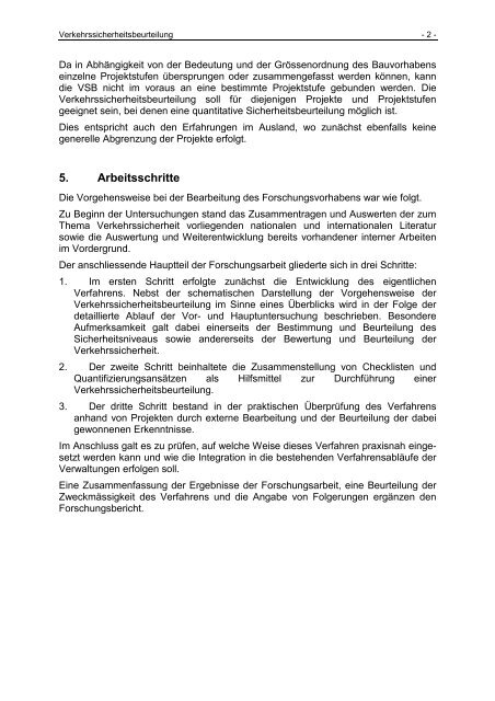 Verkehrssicherheitsbeurteilung (VSB) (Safety Audit) - IVT - ETH ZÃ¼rich