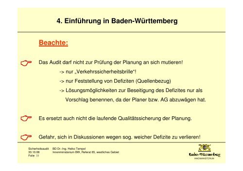 Sicherheitsaudit von Planungen für Bundesfern- und Landesstraßen ...