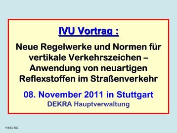 Neue Regelwerke und Normen für vertikale Verkehrszeichen ...