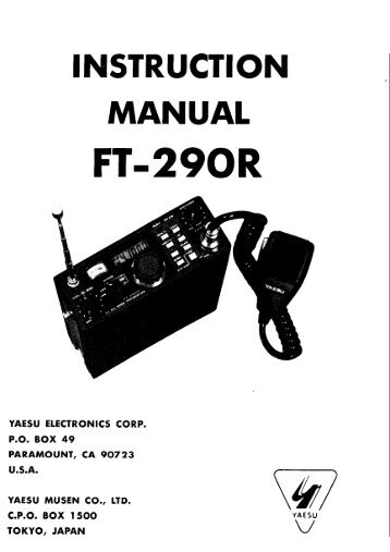 YAESU - FT-290R User manual - IW2NMX