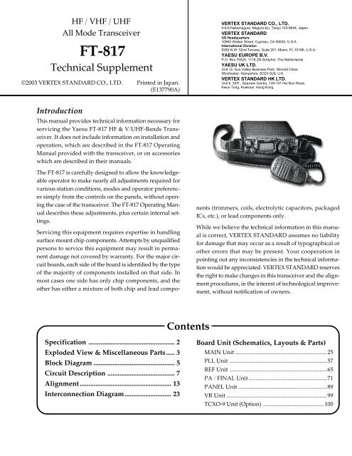 Yaesu Ft 817 Service Manual Iw2nmx