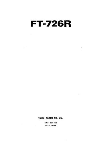 Yaesu - FT-726R Service manual - IW2NMX