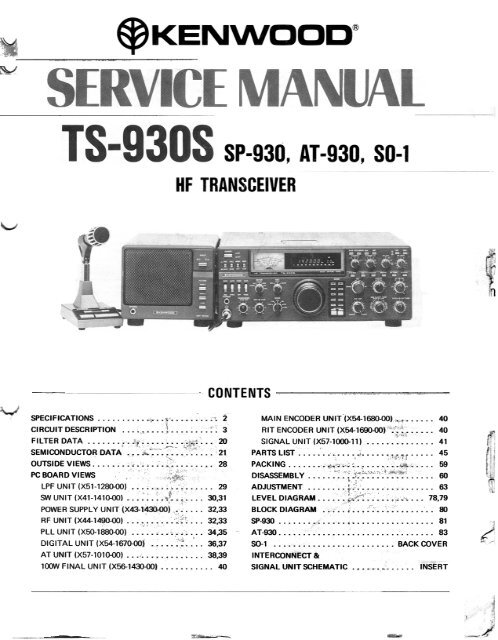 Kenwood - TS-930S Service manual - IW2NMX