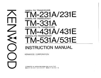 Kenwood - TM-231/331/431/531 user manual - IW2NMX