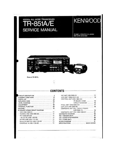 Kenwood TR-851A/E Service manual - IW2NMX